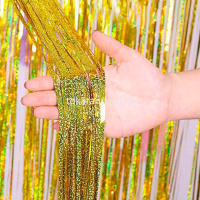 Дождь 1,5м голография золото Y9829-24 от магазина "Карандаш"