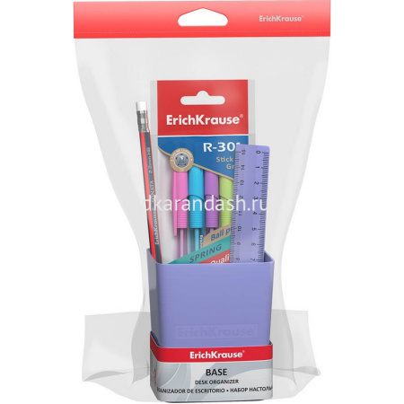 Набор настольный "Base Pastel" 18,5х8х23см 6 предметов, пластик, фиолетовый 53308 от магазина "Карандаш"