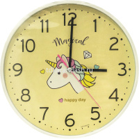 Часы настенные Единорог 25см, 3 цвета, пластик  Y8155-19 от магазина "Карандаш"