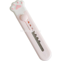 Нож канцелярский 9мм "Лапка" с фиксатором лезвия, пластиковый, 3 цвета корпуса VS195600 от магазина "Карандаш"