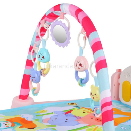 Коврик развивающий 47х36х9см розовый, текстиль/пластик (свет, звук) JB0333576 от магазина "Карандаш"