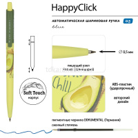 Ручка шариковая "HappyClick. Avocado style. Chill out" 0,5мм синяя, автомат 20-0241/59 от магазина "Карандаш"