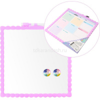 Доска для рисования магнитно-маркерная двусторонняя с планером 29х29см (маркер с губкой, 2 магнита) от магазина "Карандаш"