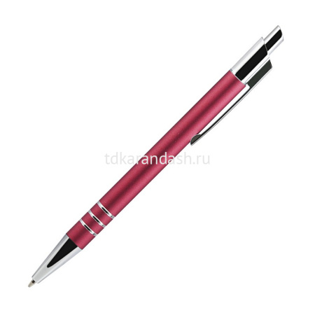 Ручка РШ "City" красный матовый сатин/серебро, корпус-алюминий, отделка - хром 16BP4209-060