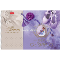 Альбом для рисования А4 32л "Great Ballet" на спирали, матовая ламинация 3D фольга 3D лак 5 дизайнов от магазина "Карандаш"