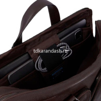 Сумка для ноутбука "Rhino" 30х44х11см, 2 отделения, темно-коричневая, натуральная кожа CA6245W118/TM от магазина "Карандаш"