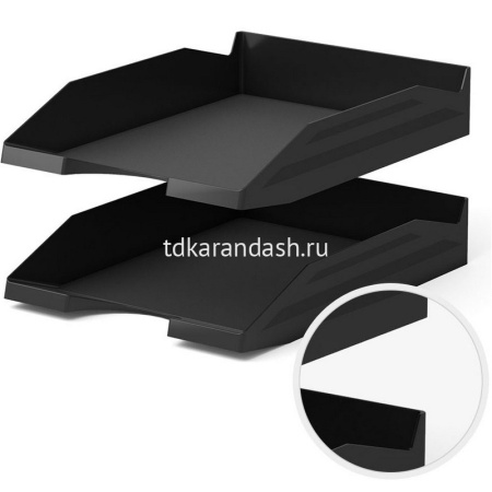 Лоток д/бумаг горизонтальный "Office Classic" черный, пластик 16249 от магазина "Карандаш"