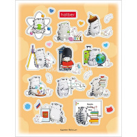 Наклейки "Приключения кота Пирожка" А6 11,5х15см 4 листа в пакете с европодвесом 4Н6н/090187 от магазина "Карандаш"