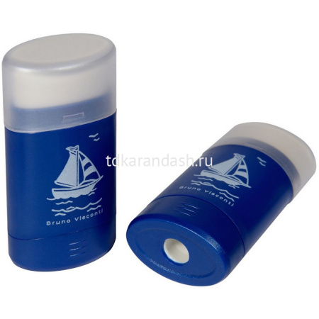 Точилка 1 отв. "Happysharp" с контейнером и ластиком, пластик, 2 цвета 35-0002 от магазина "Карандаш"