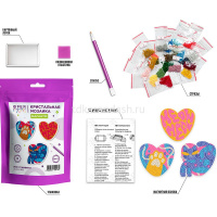 Алмазная мозаика 8х7,5см "Мяу граффити" 3шт. на магните полная выкладка ALVM-305 от магазина "Карандаш"