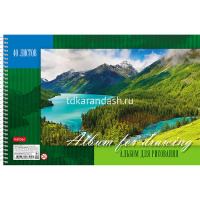 Альбом для рисования А4 40л "Гармония природы" на спирали, перфорация на отрыв 5 дизайнов 004145 от магазина "Карандаш"