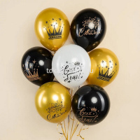 Шар воздушный 30см(12") С Юбилеем! (короны) хром ассорти 2ст. 612991 от магазина "Карандаш"