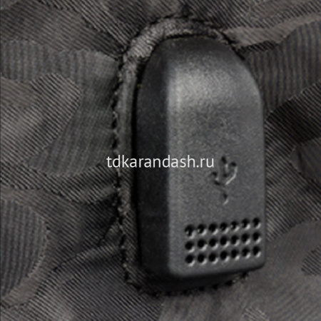 Рюкзак 37х28х17см, 780гр, 2 отделения, 4 кармана, USB разъем, паттерн с блеском, черный ВР89819 от магазина "Карандаш"