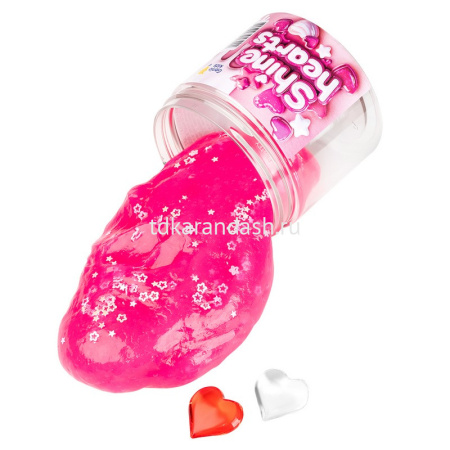 Игрушка-слайм "Мялка-жмялка" 180гр. розовый, с посыпкой звезды и сердечки SLI64 от магазина "Карандаш"