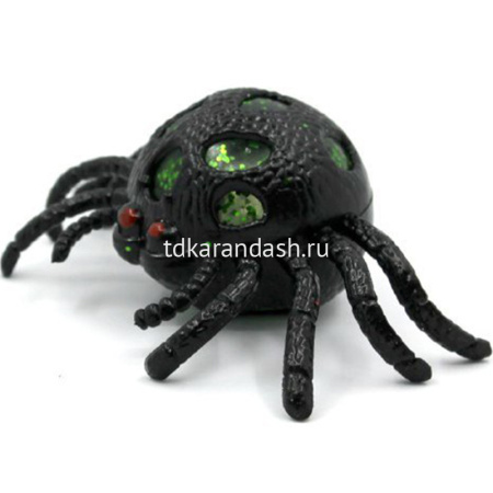 Игрушка антистресс "Паук" 12см, черный с блестками Y7486-18 от магазина "Карандаш"