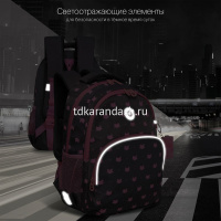 Рюкзак 27х40х20см, 812гр, 2 отделения, 3 кармана, с брелком, серый/розовый RG-360-5/2 от магазина "Карандаш"