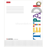 Тетрадь А5 18л клетка "Школьные предметы" на скобе 5 дизайнов 18Т5В1/080102 от магазина "Карандаш"