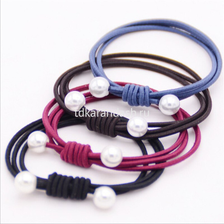 Резинка для волос "Цветы с шариками"  2шт 6 цветов Y7846-18 от магазина "Карандаш"