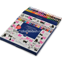 Карандаши 48 цветов "HappyColor" трехгранные дерево, картон 30-0074 от магазина "Карандаш"