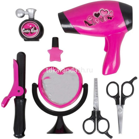 Набор для девочек "Парикмахерская" 33,5х30х7см 9 предметов, пластик LT300001 от магазина "Карандаш"