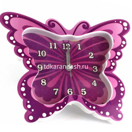 Часы "Бабочка" 19*15см 4 цвета пластик Y3573-16