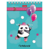 Блокнот А6 60л "Плюшевые панды" клетка, на спирали, мелованный картон, УФ-лак 6 дизайнов 088304 от магазина "Карандаш"