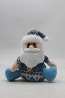 Сувенир "Дед Мороз, Снеговик" 20см сидячий, текстиль белый/голубой Y9875-24 от магазина "Карандаш"