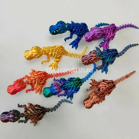 Фигурка 3D "Дракон" 12см подвижный, пластик, 3 вида, 3 цвета 11259-24 от магазина "Карандаш"