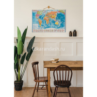 Карта мира Политическая 1:55М 59х40 капсульная ламинация КН043 от магазина "Карандаш"