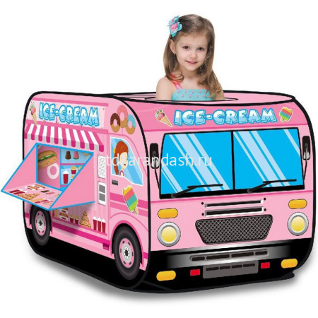 Детская игровая палатка "Автобус с мороженым" 112х70х70см Y6215-17
