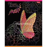 Тетрадь А5 48л клетка "Мозаика" на скобе 3D фольга 3D лак матовая ламинация 5 дизайнов 052544 от магазина "Карандаш"