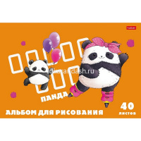 Альбом для рисования А4 40л "Плюшевые панды" на скобе 5 дизайнов 089417 от магазина "Карандаш"