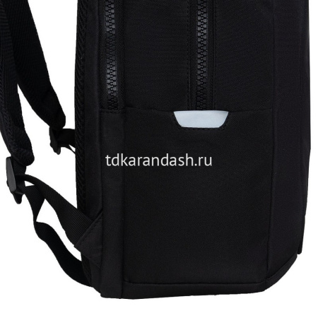 Рюкзак 29х41,5х18см, 740гр, 2 отделения, 2 кармана, черный/серый световозвращающий RU-534-1/2 от магазина "Карандаш"