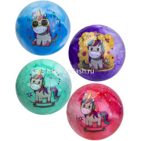 Мяч 17см 70гр. PVC "Единороги" цвет ассорти 150 от магазина "Карандаш"