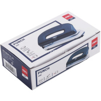 Дырокол "Pro" 10л 2-отв, d-6мм, с линейкой, металл, серый/белый E0118 от магазина "Карандаш"