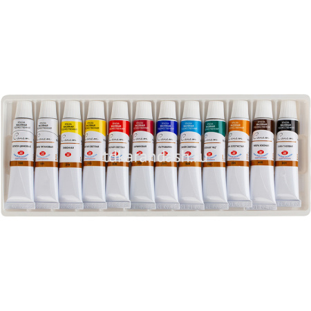 Краски масляные 12 цветов 10мл туба Сонет 2641099 от магазина "Карандаш"