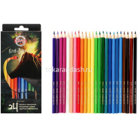 Карандаши 24 цвета "DINO" шестигранные дерево, картон 3594 от магазина "Карандаш"