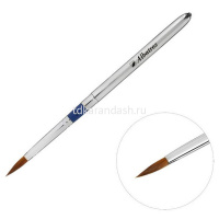 Кисть синтетика круглая №3 имитация колонка, короткая ручка, в футляре 4680043633982 от магазина "Карандаш"