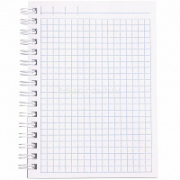 Записная книжка А6 80л клетка на спирали, бумвинил металлик фиолетовый 80ЗК6бвВ1гр от магазина "Карандаш"