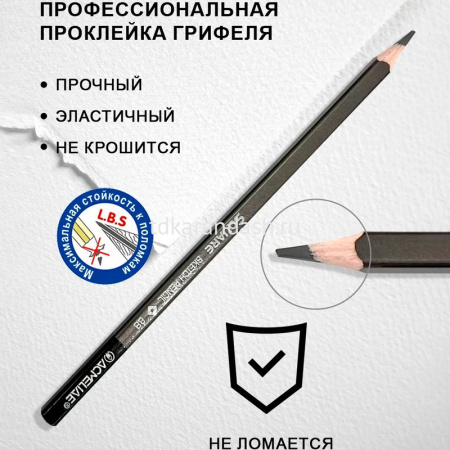Набор карандашей чернографитных 6шт и графитовых палочек 6шт (B,2В,4В,6В,8В,НВ) металл G0012 от магазина "Карандаш"