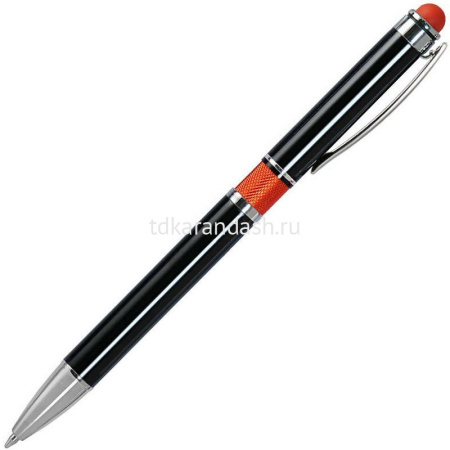 Ручка РШ "Aurora" черный лак, корпус алюминий, отделка-гравировка, оранжевое кольцо 16BP3016-010-070