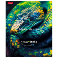 Тетрадь А5 48л клетка "InstaSnake" на скобе глянцевая ламинация 5 дизайнов 084849 от магазина "Карандаш"