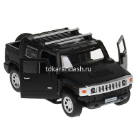 Машина "Hummer H2 Pickup" черная, инерционная, металл 12см (открывающиеся двери) HUM2PICKUP-12MAT-BK от магазина "Карандаш"