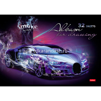 Альбом для рисования А4 32л "АвтоСтихии" на скобе 3D лак матовая ламинация 5 дизайнов 051866 от магазина "Карандаш"