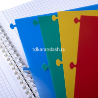 Тетрадь А4 96л клетка "Liine neon. Зеленая" на спирали, пластиковая обложка с разделителями 081705 от магазина "Карандаш"