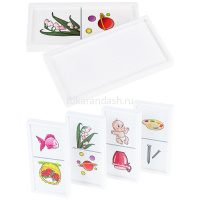 Домино "Ассоциации" пластик (28 деталей 7х3,5см) ИД-5425 от магазина "Карандаш"