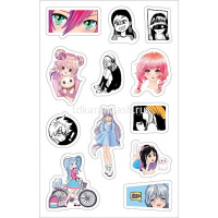 Наклейки "Аниме" А5 15х23,5см 4 листа в пакете с европодвесом 4Н5н/084829 от магазина "Карандаш"