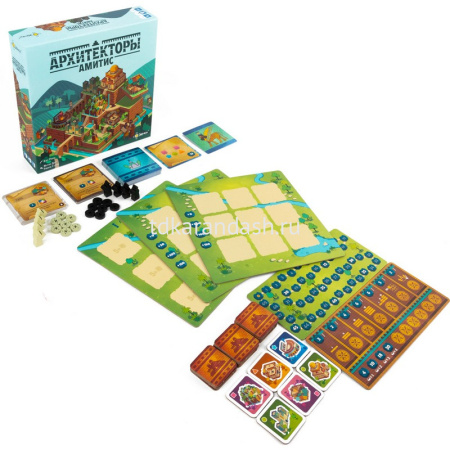 Игра настольная "Архитекторы Амитис" 21х21см (планшеты, тайлы, фигурки, карты) PG-17908 от магазина "Карандаш"