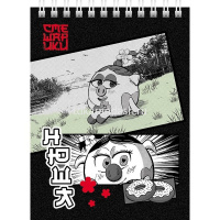 Блокнот А6 40л "Смешарики" клетка, на спирали УФ-лак 6 дизайнов 083957 от магазина "Карандаш"