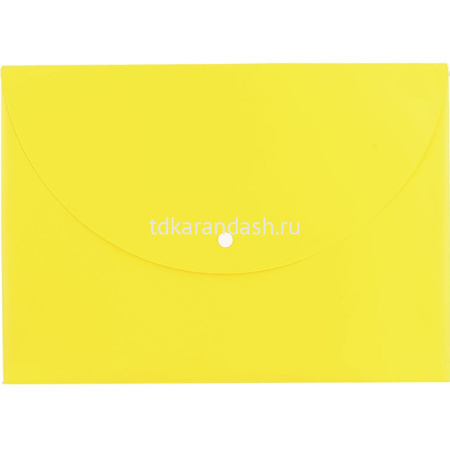 Папка-конверт на кнопке А4 0,18мм с расширением, желтая E38131